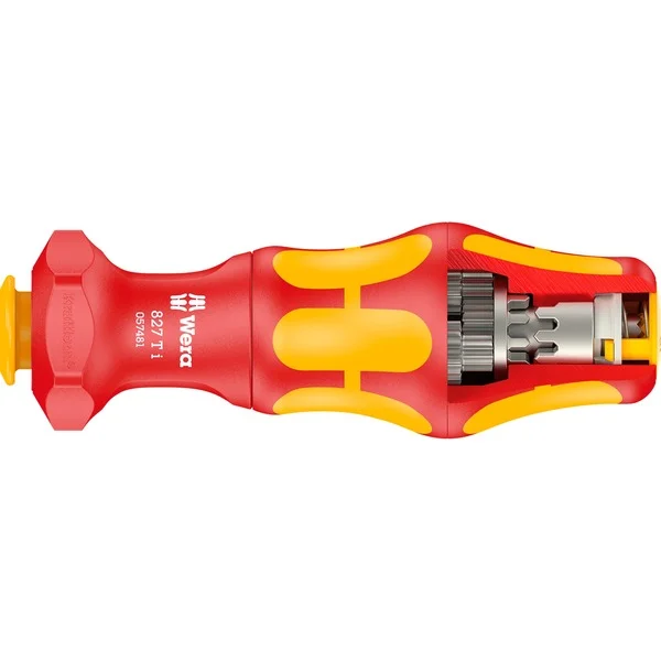 Wera 827 T i VDE Kraftform Turbo Handhalter, Schraubendreher (rot/gelb, für Wera VDE-Wechselklingen)