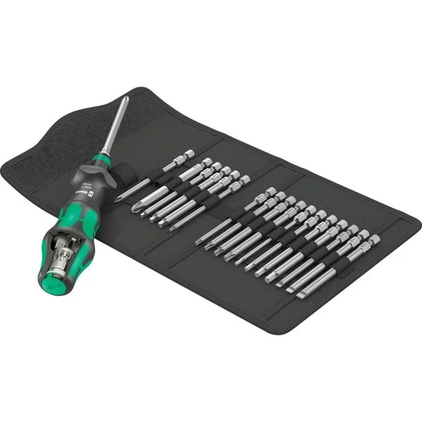 Wera Kraftform Kompakt Turbo Imperial 1, Steckschlüssel (schwarz/grün, 19-teilig, zöllig)