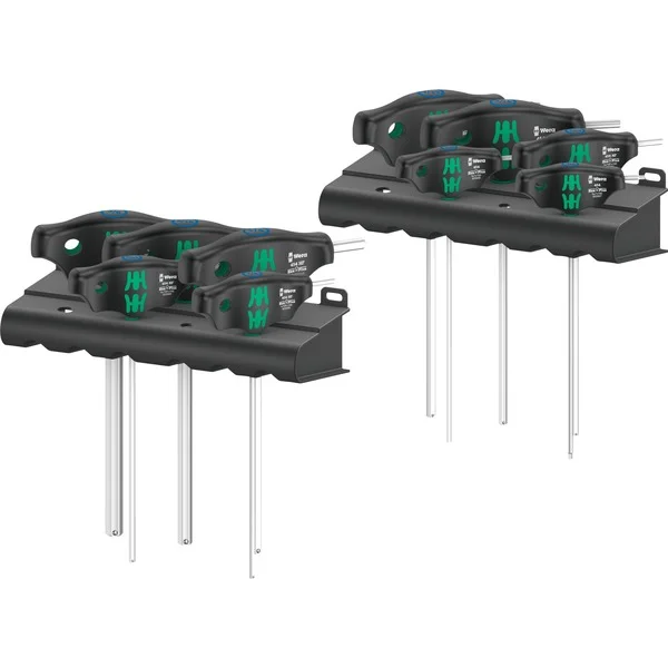 Wera 454/10 HF Set Imperial 1 Quergriff-Schraubendreher + Rack (schwarz/grün, 10-teilig, zöllig, mit Haltefunktion)