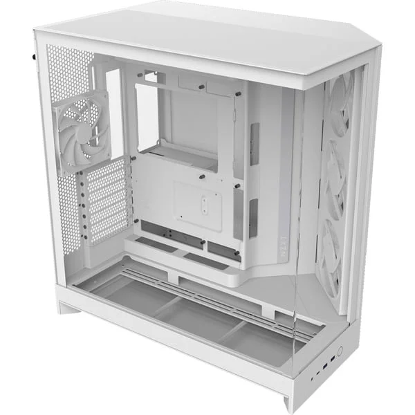NZXT H9 Flow RGB , Tower-Gehäuse (weiß (matt), Tempered Glass x 2)