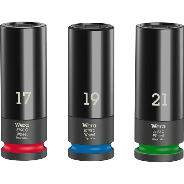 Wera Wheel Impaktor C Set 1 Steckschlüsseleinsatz-Satz, 1/2" (3-teilig, mit Felgenschutz)