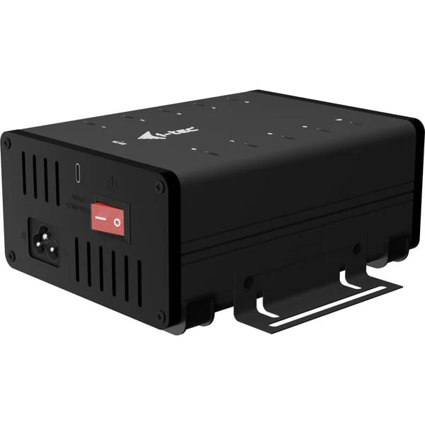 i-tec USB-C/USB-A Metal Charging + data HUB, 15W per port, 10x USB-C, USB-Hub (schwarz)