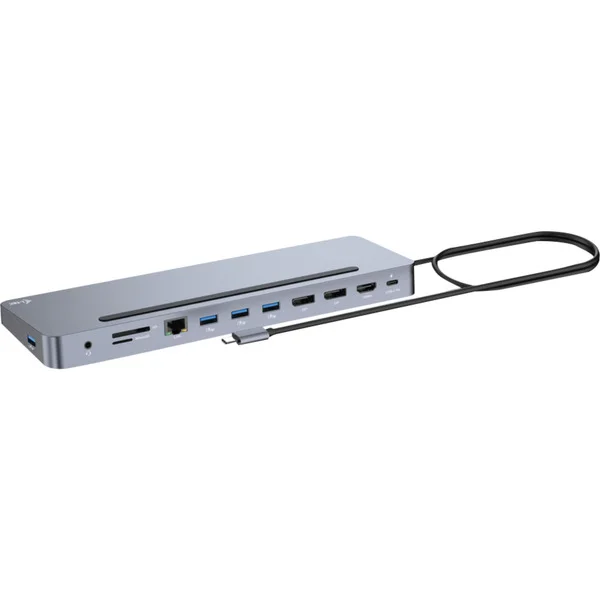 i-tec USB-C Metal Ergonomic Triple 4K Docking Station, Dockingstation (HDMI, DP, USB-C, PD, mit Ladegerät)