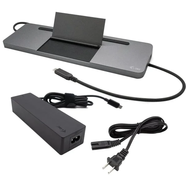 i-tec USB-C Metal Ergonomic Triple 4K Docking Station, Dockingstation (grau, mit Ladegerät)