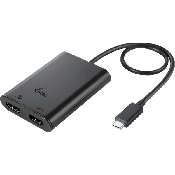 i-tec Video Adapter USB-C > Dual HDMI 4K / 60Hz (single 8K / 30Hz) (schwarz, 30cm Kabel)