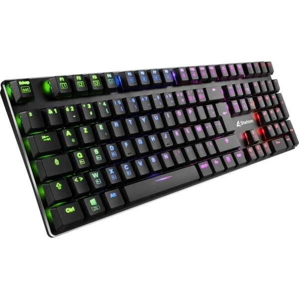 Sharkoon PureWriter RGB, Gaming-Tastatur (schwarz, FR-Layout, Kailh Choc Low Profile Blue)