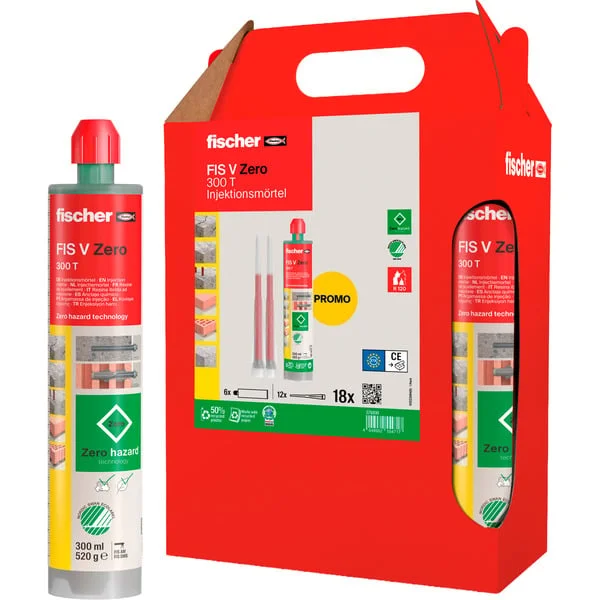 fischer Injektionsmörtel FIS V Zero 300 T Sixpack (grün, 6 Kartuschen mit je 300ml)