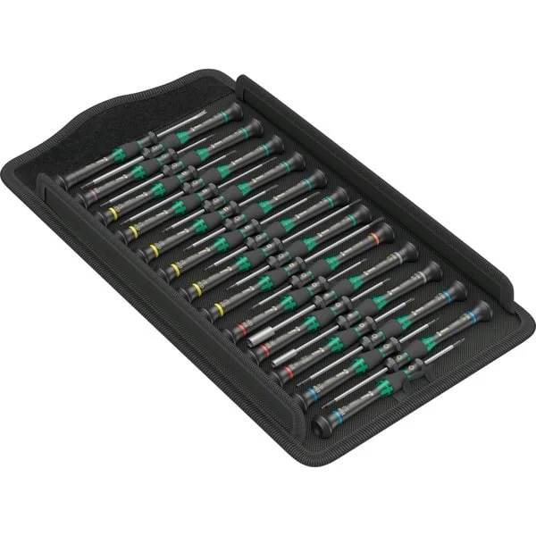 Wera Kraftform Micro Big Pack 1 Elektronik-Schraubendrehersatz (schwarz/grün, 25-teilig)