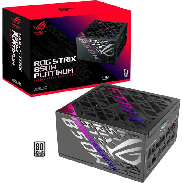 ASUS ROG-STRIX-850P-GAMING, PC-Netzteil (1x 12-Pin High Power GPU, 3x PCIe, Kabelmanagement, 850 Watt)