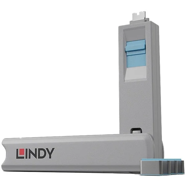 Lindy USB Typ C Port Schlüssel mit 4 Schlössern, Schloss (Code Blau)