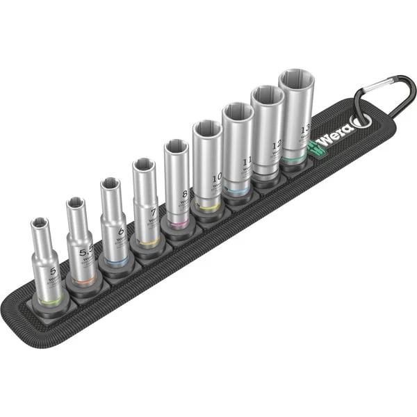 Wera Belt A Deep 1 Steckschlüsseleinsatz-Satz, 1/4" (schwarz, 9-teilig, lang)