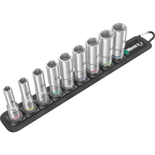 Wera Belt B Deep 1 Steckschlüsseleinsatz-Satz, 3/8" (schwarz, 9-teilig, lang)