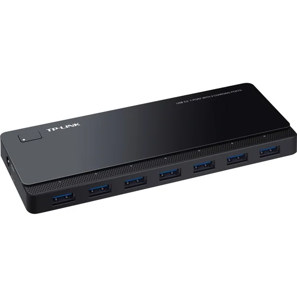 TP-Link 7-Port-USB-3.0-Hub mit 2 Ladeports (UH720), USB-Hub (schwarz, inkl. Netzadapter)