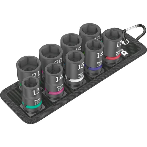 Wera Belt C Impaktor 1 Steckschlüsseleinsatz-Satz, 1/2" (schwarz, 9-teilig, für Schlagschrauber)
