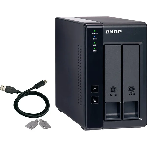 QNAP TR-002 Erweiterungsgehäuse, Laufwerksgehäuse (schwarz, RAID-Unterstützung)