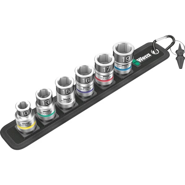 Wera Belt C 1 Zyklop Steckschlüsseleinsatz-Satz, 1/2" (schwarz, 7-teilig, mit Haltefunktion)