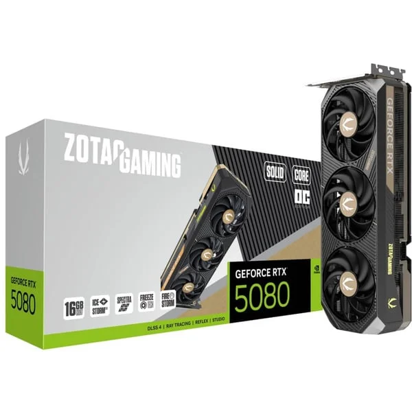 ZOTAC GeForce RTX 5080 SOLID CORE OC, Grafikkarte (DLSS 5, 3x DisplayPort, 1x HDMI 2.1)