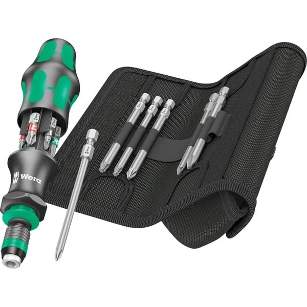 Wera Kraftform Kompakt 20 Tool Finder 2, 13-teilig, Bit-Satz (schwarz/grün, integriertes Magazin)
