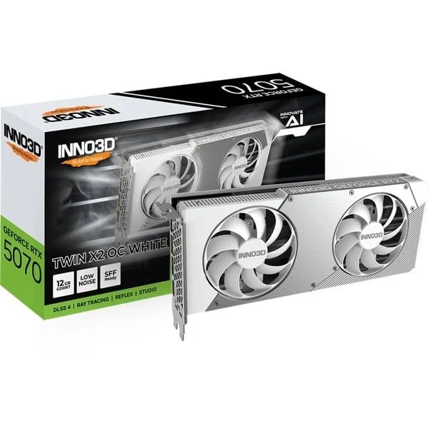 INNO3D GeForce RTX 5070 TWIN X2 OC white, Grafikkarte (weiß, DLSS 5, 3x DisplayPort, 1x HDMI 2.1)
