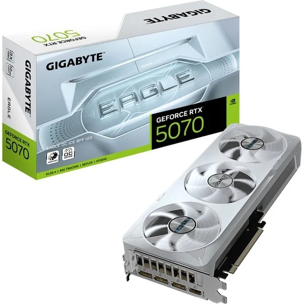 GIGABYTE GeForce RTX 5070 EAGLE OC ICE, Grafikkarte (weiß, DLSS 5, 3x DisplayPort, 1x HDMI 2.1)