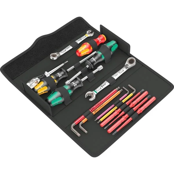 Wera Kraftform Kompakt SH 2 Sanitär / Heizung / Plumbkit, 15-teilig, Werkzeug-Set (schwarz, mit 2 JOKER Maul-Ringratschenschlüsseln)