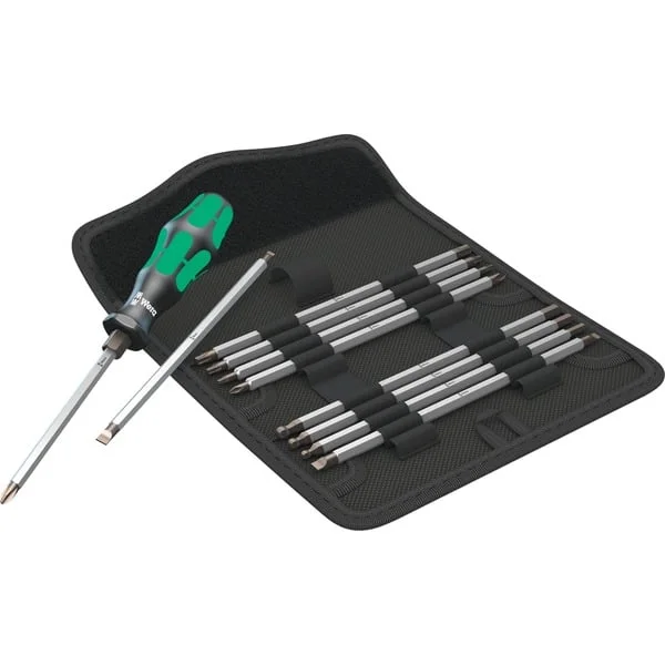 Wera Kraftform Kompakt 88/1 Vario, Bit-Satz, 11-teilig (schwarz/grün, inkl. Steckgriff mit Ratschenfunktion)