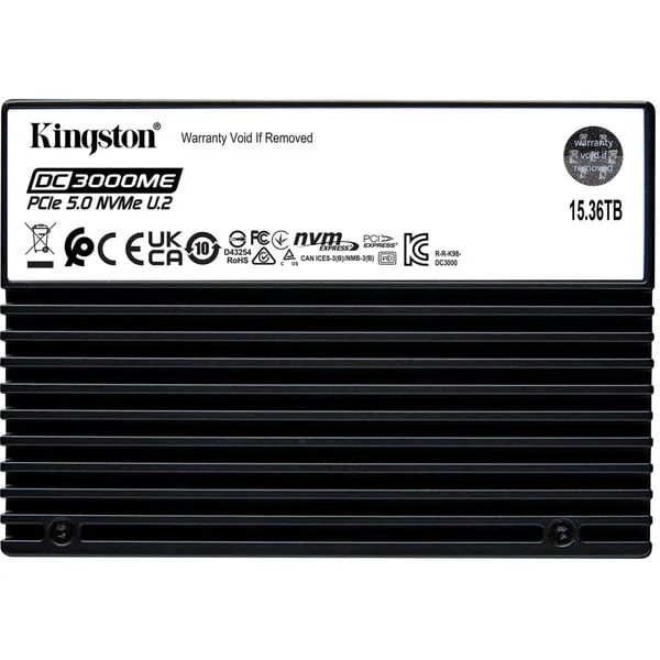 Kingston DC3000ME 15360 GB, SSD (PCIe NVMe Gen5 x4 U.2, 2,5", AES-Verschlüsselung)