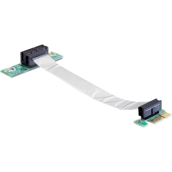DeLOCK Riser Karte PCI Express x1 > x1 mit flexiblem Kabel 13 cm links gerichtet, Riser Card