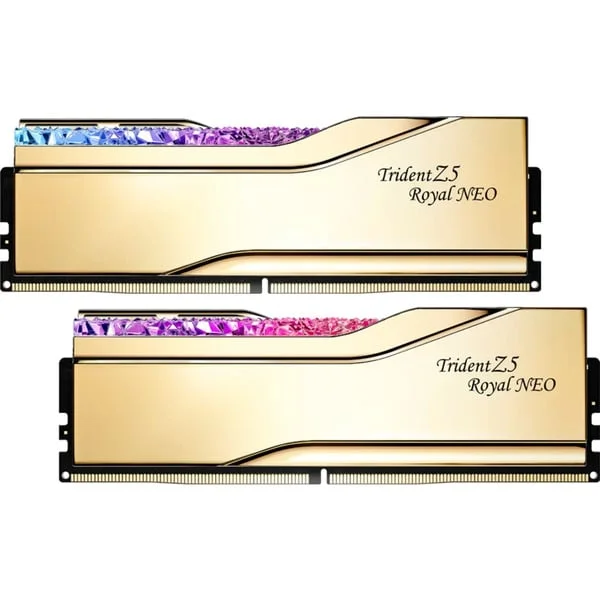 G.Skill DIMM 32 GB DDR5-6000 (2x 16 GB) Dual-Kit, Arbeitsspeicher (gold, F5-6000J2636H16GX2-TR5NG, Trident Z5 Royal, AMD EXPO)