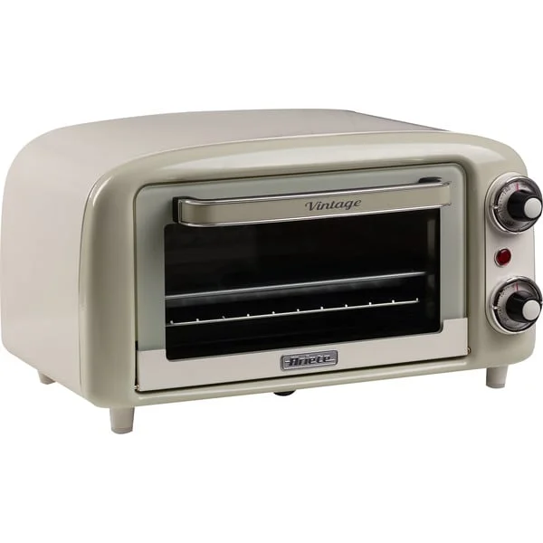 Ariete Mini-Backofen Vintage Beige (weiß/hellgrün, 800 Watt, 10 Liter)