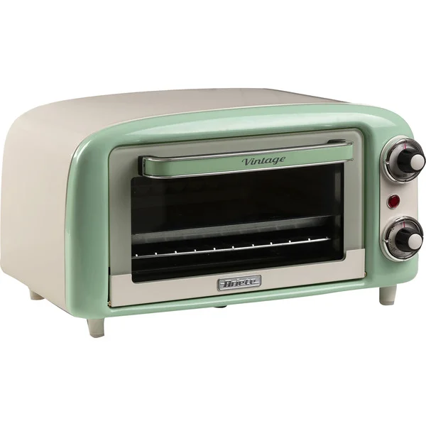 Ariete Mini-Backofen Vintage Green (weiß/hellgrün, 800 Watt, 10 Liter)