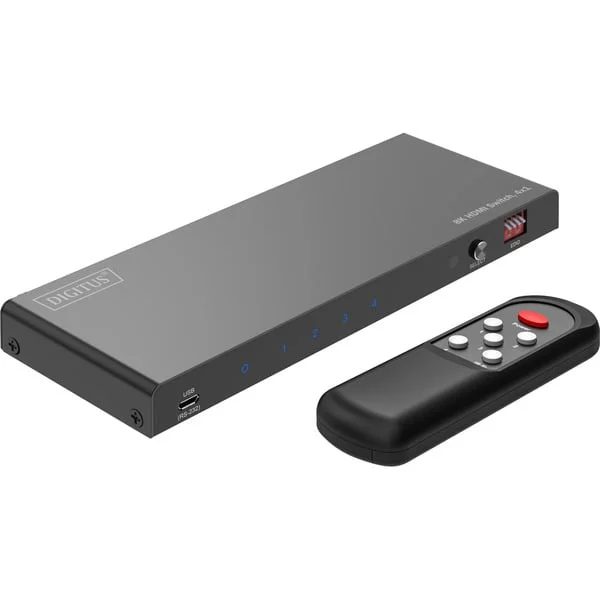 Digitus 8K HDMI Switch, 4x1 (schwarz, mit Fernbedienung)