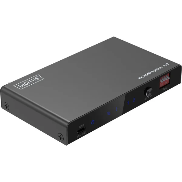 Digitus 8K HDMI Splitter, 1x2 (schwarz, mit Downscaler)