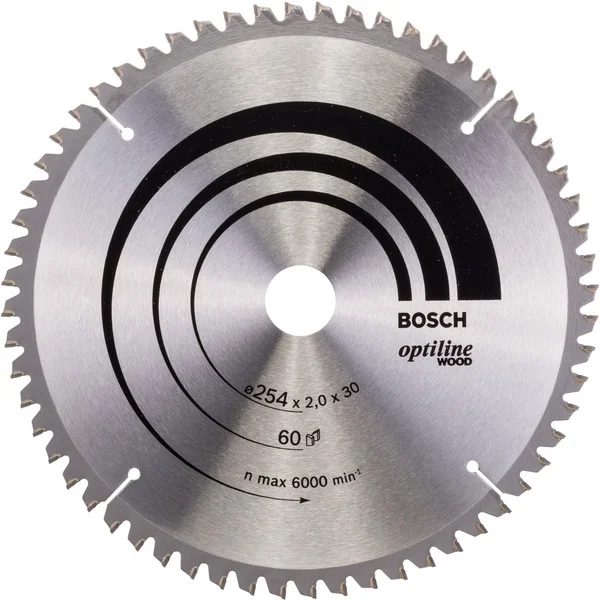 Bosch Professional PRO Wood Kreissägeblatt, Ø 254mm, 60Z (Bohrung 30mm, für Kapp- & Gehrungssägen)