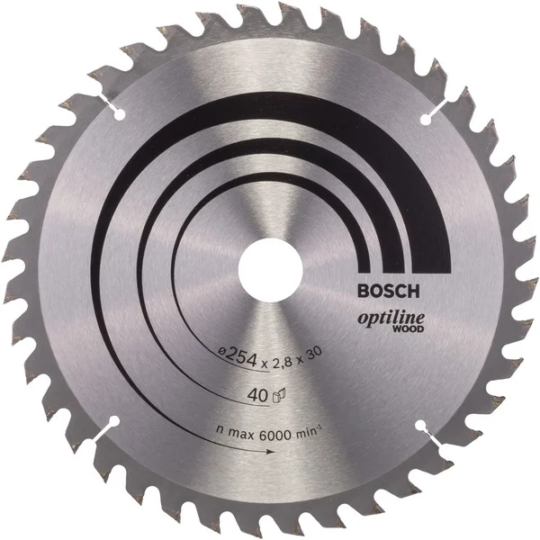 Bosch Professional PRO Wood Kreissägeblatt, Ø 254mm, 40Z (Bohrung 30mm, für Kapp- & Gehrungssägen)