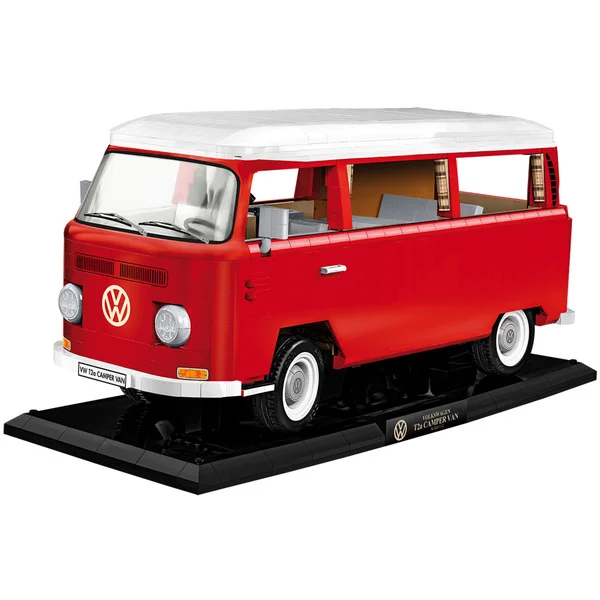 COBI Volkswagen T2a Camper Van Executive Edition, Konstruktionsspielzeug (rot/weiß, Maßstab 1:12)