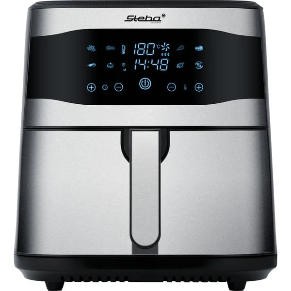 Steba Heißluftfritteuse HF 8000 Family (edelstahl/schwarz, 1.800 Watt, Korb 8 Liter)