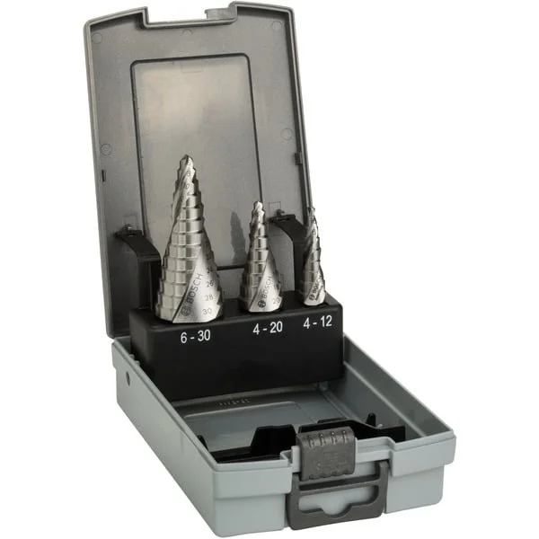 Bosch Professional HSS-Stufenbohrer-Satz, Ø 4mm - Ø 30mm (3-teilig)