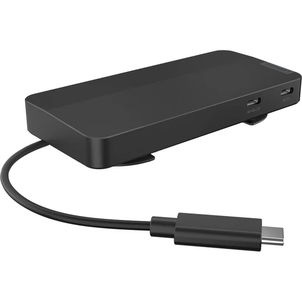 Lenovo USB-C-Reisedock, Dockingstation (USB, HDMI, DP, RJ-45, mit Netzteil)