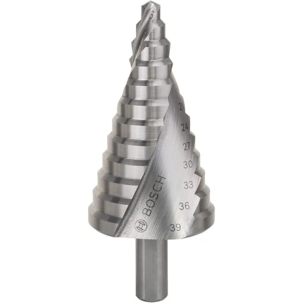 Bosch Professional HSS-Stufenbohrer, Ø 6mm - Ø 39mm (12 Stufen, mit Spiralnut)