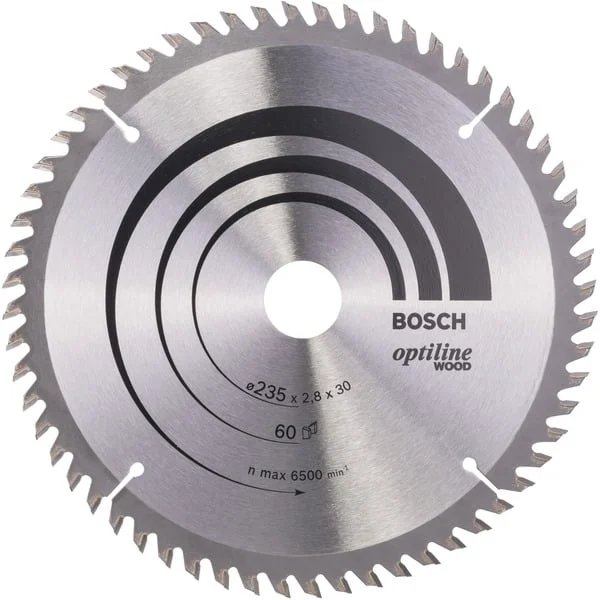 Bosch Professional PRO Wood Kreissägeblatt, Ø 235mm, 60Z (Bohrung 30mm, für Handkreissägen)