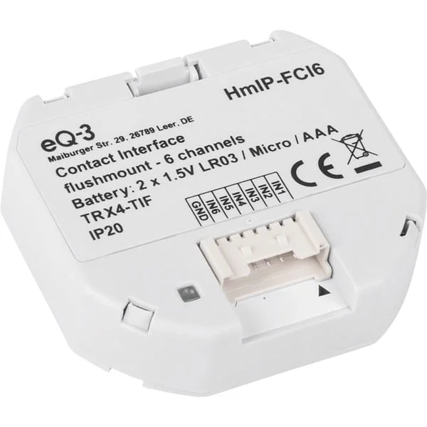Homematic IP Kontakt-Schnittstelle Unterputz – 6-fach (HmIP-FCI6), Relais (weiß)