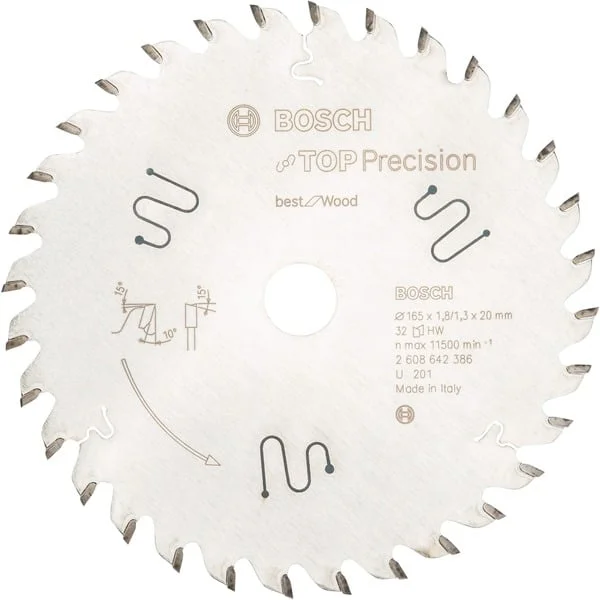 Bosch Professional Kreissägeblatt Best for Wood, Ø 165mm, 32Z (Bohrung 20mm, für Handkreissägen)