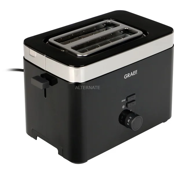 Graef Toaster TO62 (schwarz, 888 Watt, für 2 Scheiben Toast)