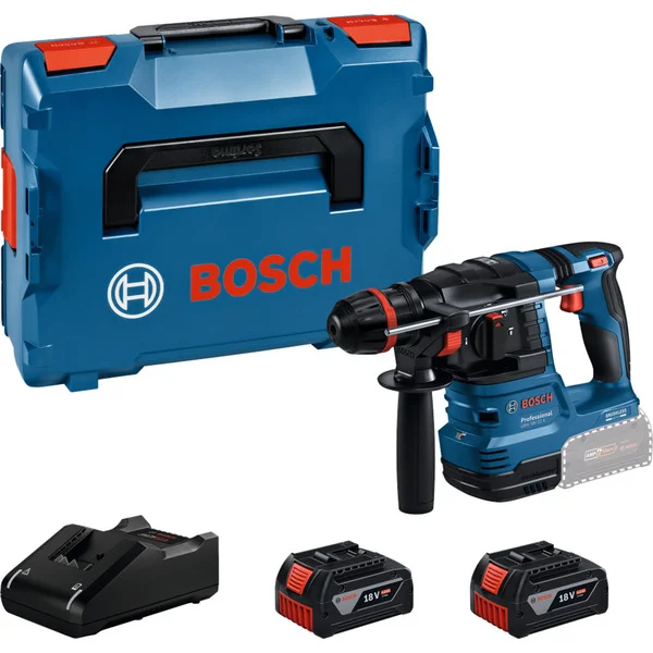 Bosch Professional Akku-Bohrhammer GBH 18V-22 X Professional, 18Volt (blau/schwarz, 2x Li-Ionen Akku 4,0Ah, ONECHUCK, in L-BOXX)