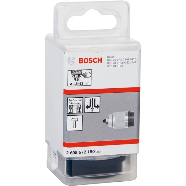 Bosch Professional Schnellspannbohrfutter 1,5-13mm, 1/2"-20 UNF (für GSB 20-2RE, RCE u.a., Rechts- und Linkslauf)