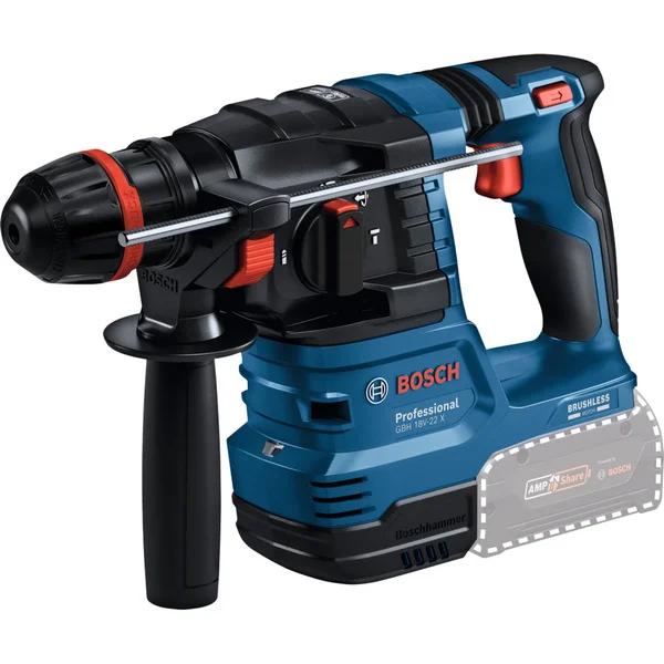 Bosch Professional Akku-Bohrhammer GBH 18V-22 X Professional solo, 18Volt (blau/schwarz, ONECHUCK, ohne Akku und Ladegerät)