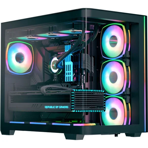 Aerocool P500C EVO-G-BK-v1, Tower-Gehäuse (schwarz, Tempered Glass x 2)