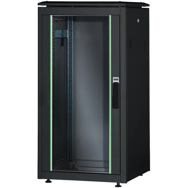 Digitus Netzwerkschrank Unique Serie - 600x1000 mm (BxT), IT-Schrank (schwarz, 26 Höheneinheiten)