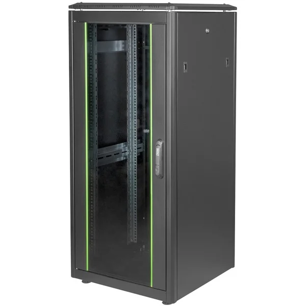 Digitus Netzwerkschrank Unique Serie - 600x600 mm (BxT), IT-Schrank (schwarz, 26 Höheneinheiten)